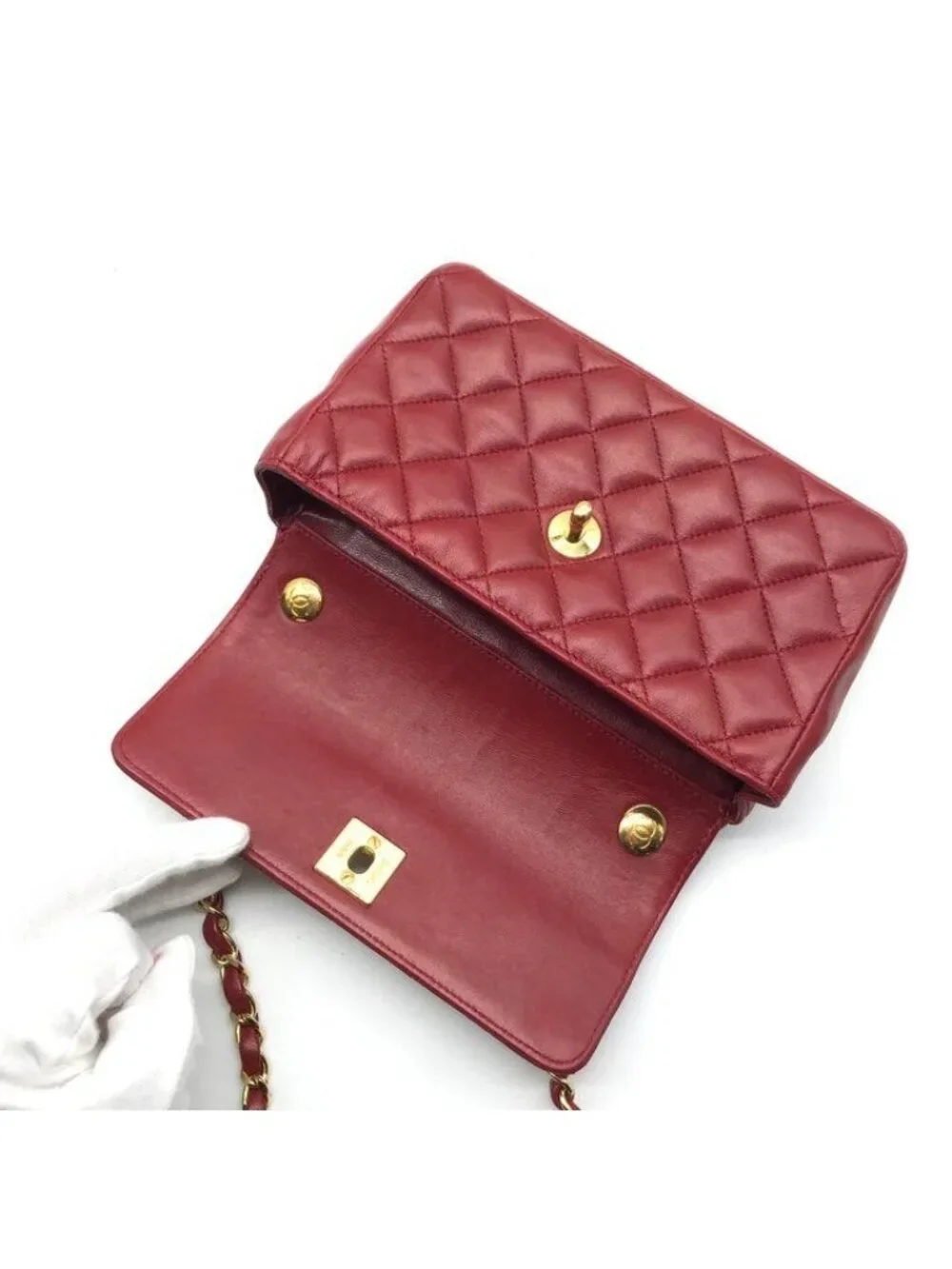 Chanel CC Logo Mini Quilted Turnlock Shoulder Bag